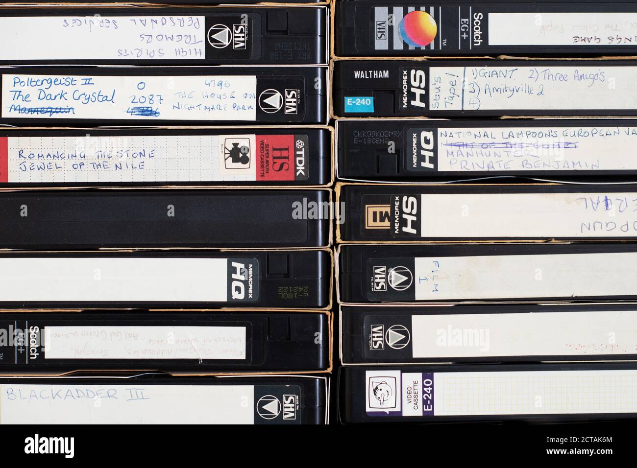 Collection de cassettes VHS Photo Stock Alamy