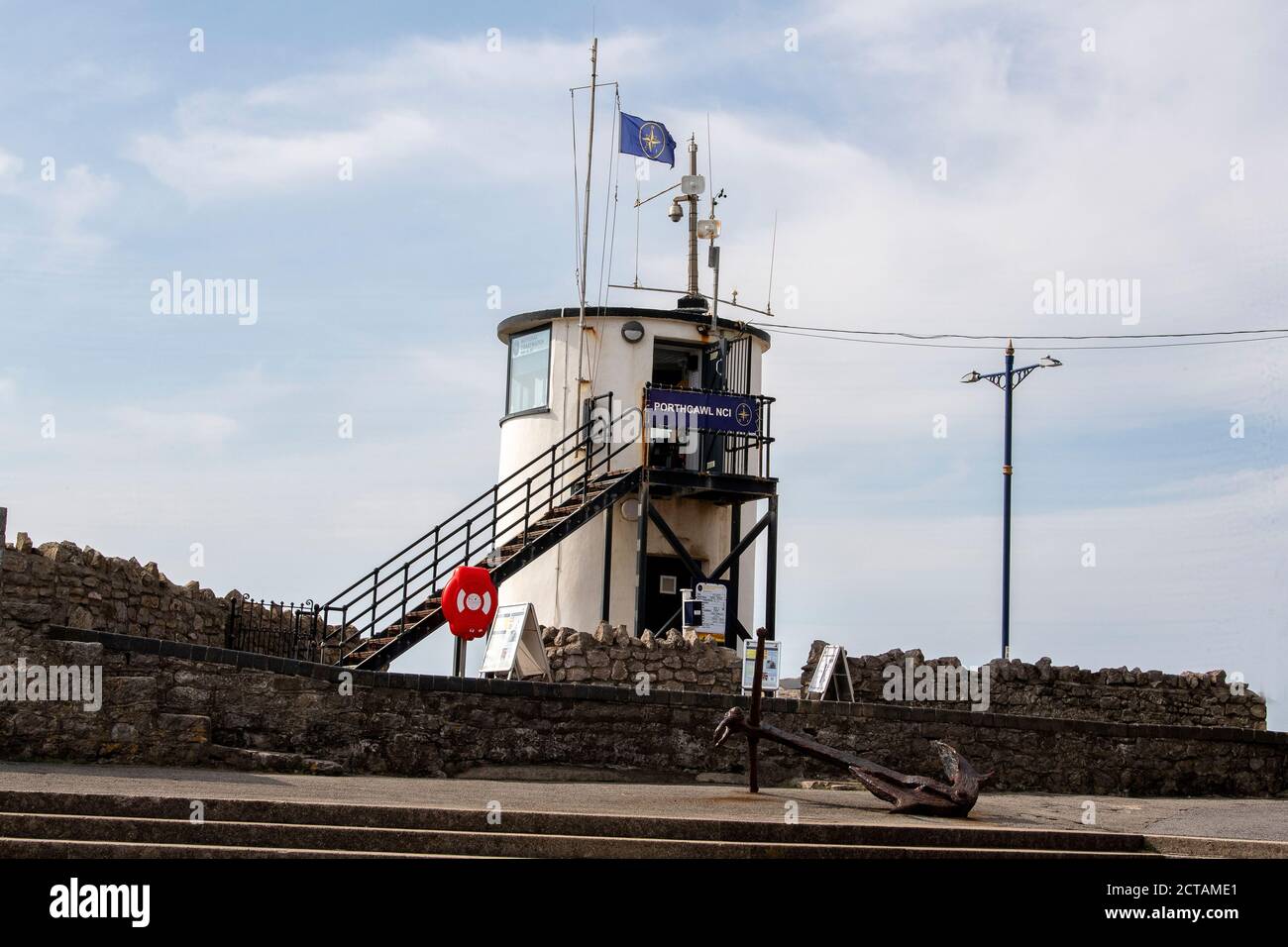 Porthcawl NCI Station une ancienne tour de surveillance pilote victorienne, construite en 1870. Porthcawl Bridgend pays de Galles Royaume-Uni Banque D'Images