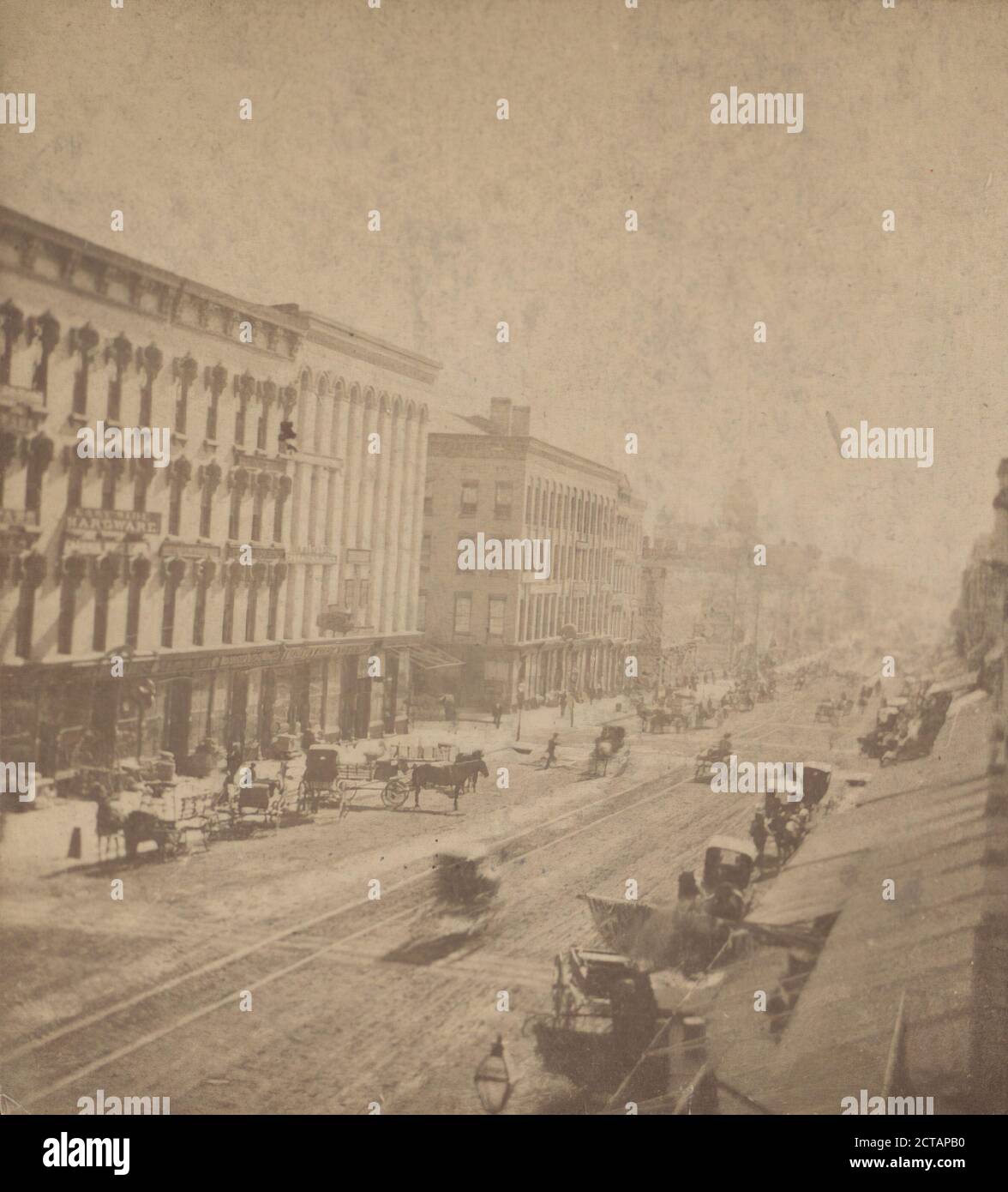 Vue sur une rue commerciale., Union View Co., 1885, New York (État), Rochester (N.Y Banque D'Images
