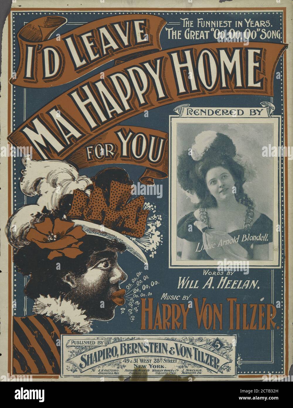 Je laisserais ma maison heureuse pour vous, la musique notated, partitions, 1899, Von Tilzer, Harry (1872-1946), Heelan, will A. Banque D'Images