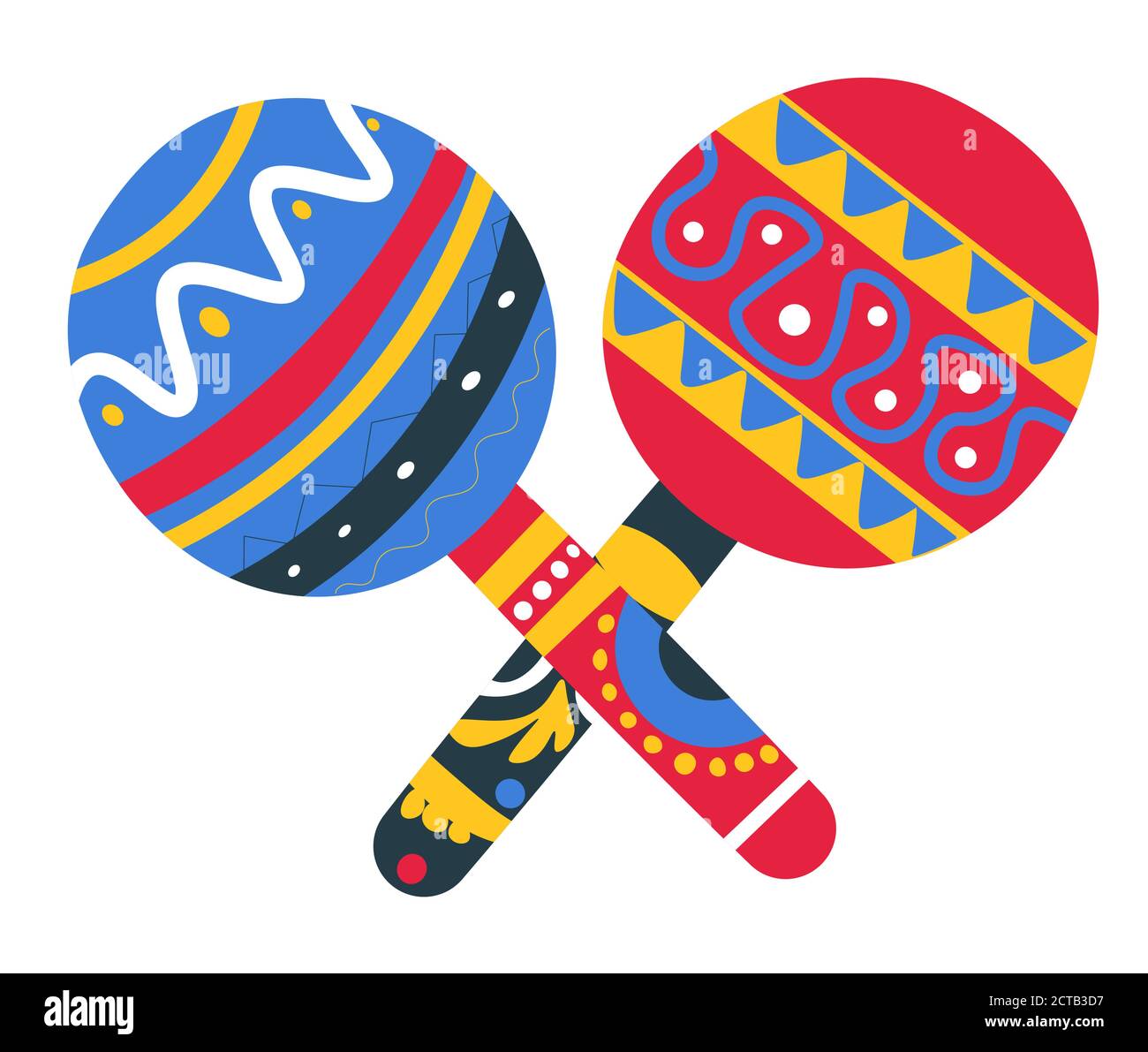 Instrument de musique mexicain avec ornements, vecteur souvenir de maracas Illustration de Vecteur