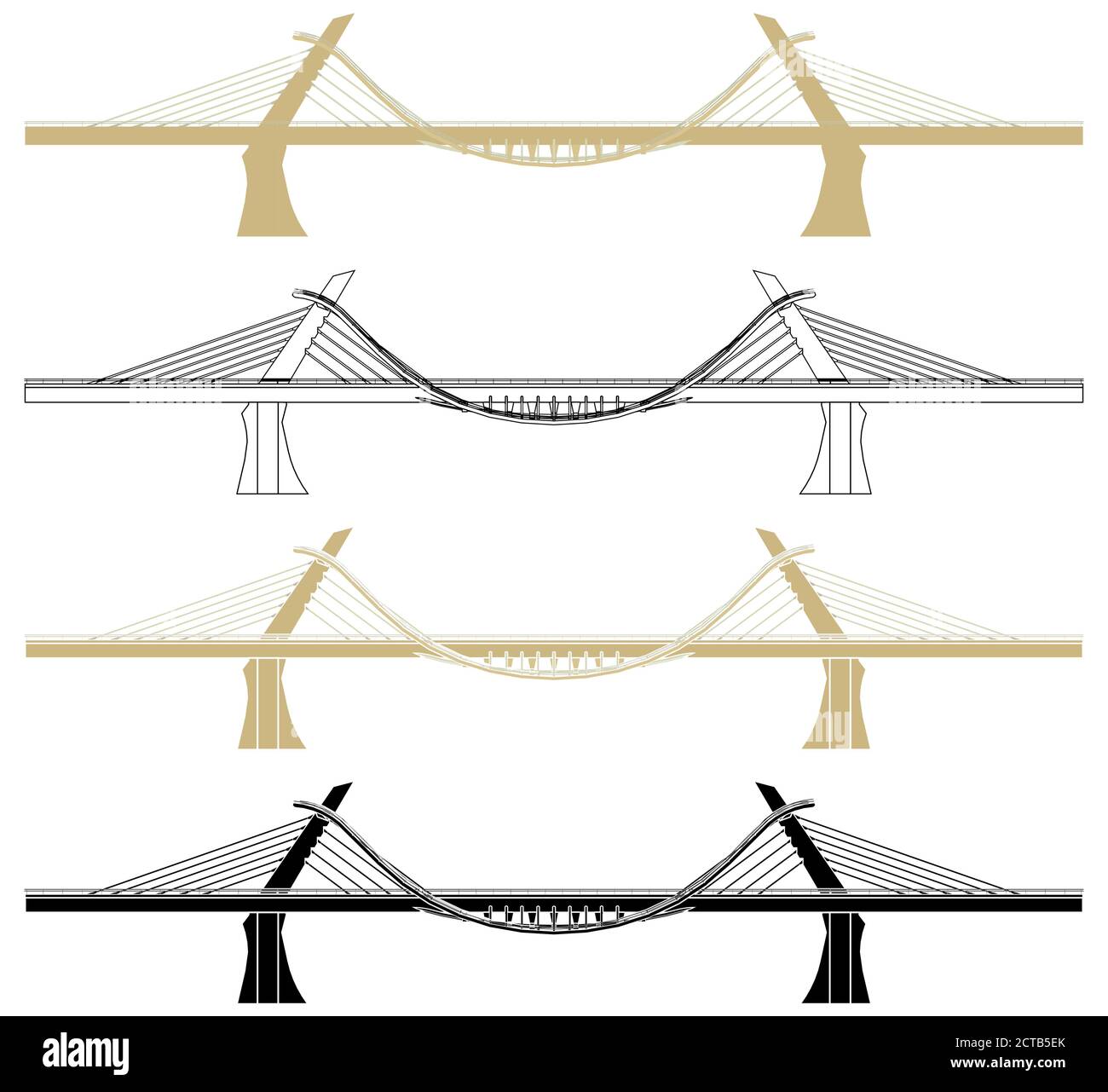 Pont du millénaire, Ourense en Espagne Illustration de Vecteur