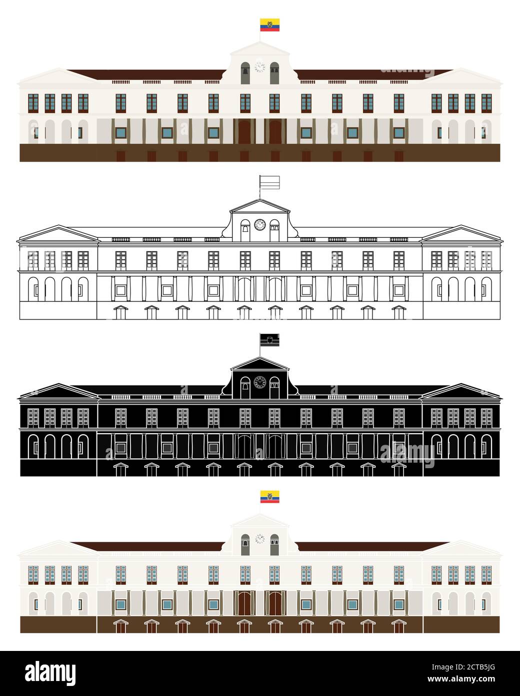 Palais Carondelet à Quito, Équateur Illustration de Vecteur