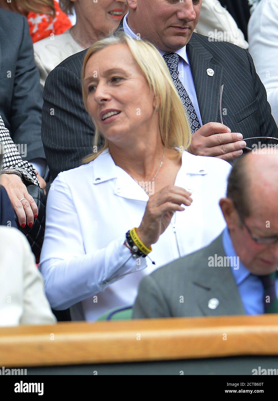 Martina Navratilova Wimbledon Dames finale Eugenie Bouchard / Petra Kvitova IMAGE CRÉDIT : © MARK PAIN / ALAMY Banque D'Images