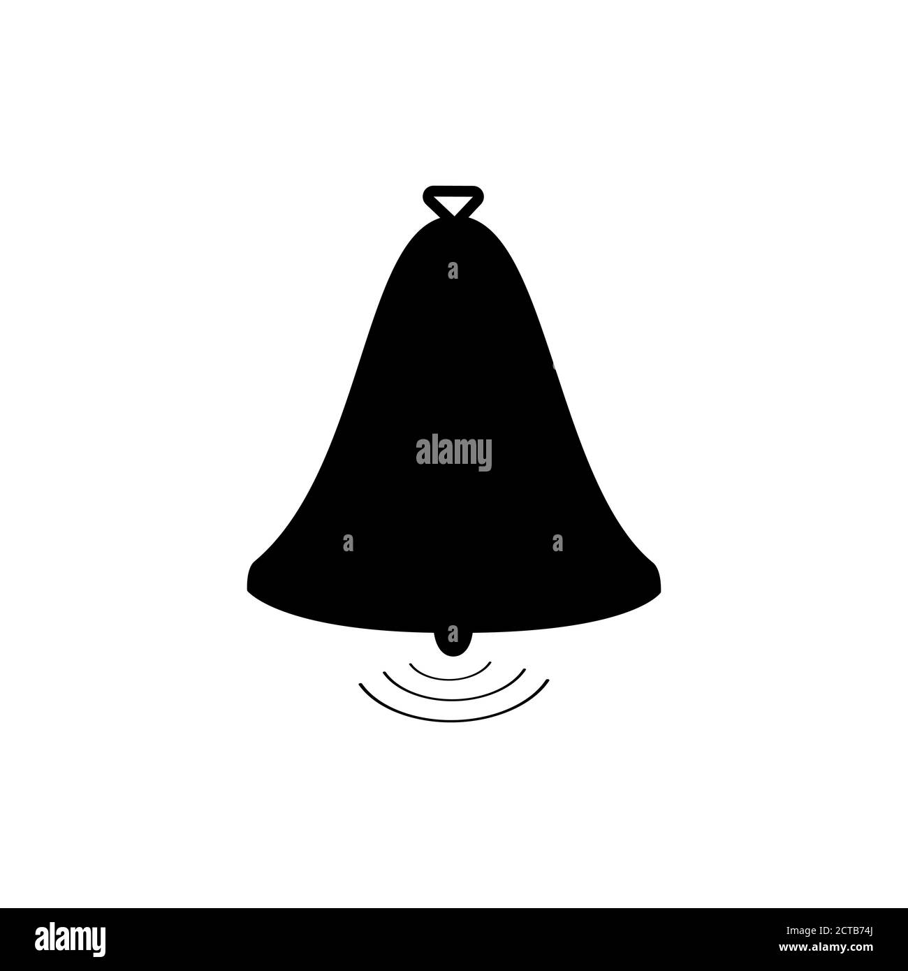 Icône en forme de cloche noire avec vibes, illustration plate, vecteur Illustration de Vecteur