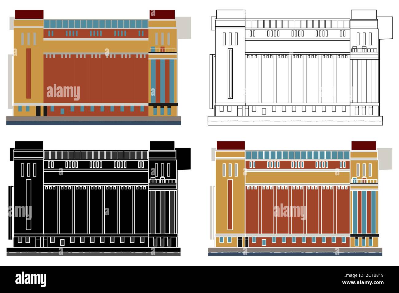 Centre d'art contemporain, Angleterre, Royaume-Uni. Illustration de Vecteur