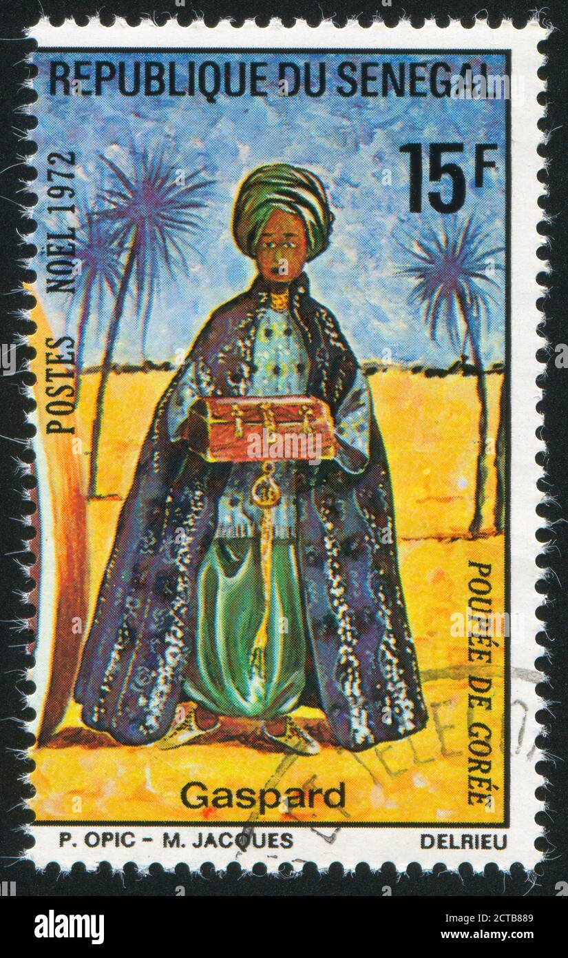 SÉNÉGAL - VERS 1972 : timbre imprimé par le Sénégal, montre Caspar, vers 1972 Banque D'Images