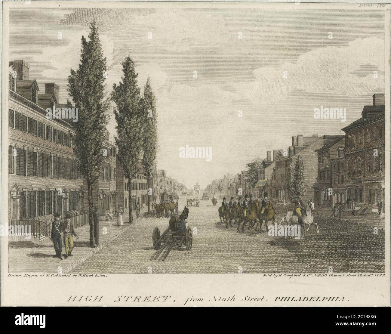 High Street, de Ninth Street, Philadelphie., photo, Prints, 1777 - 1890, W. Birch & son Banque D'Images