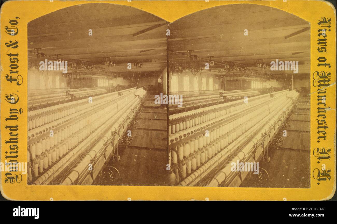 Intérieur de la Weaving Mill., G. Frost & Co., textile Industry, New Hampshire, Manchester (N.H Banque D'Images