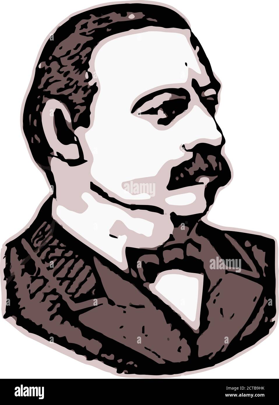 Portrait vectoriel du président Grover Cleveland . Stephen Grover Cleveland (1837 – 1908) était un homme politique et un avocat américain qui était les 22e et 24e Illustration de Vecteur