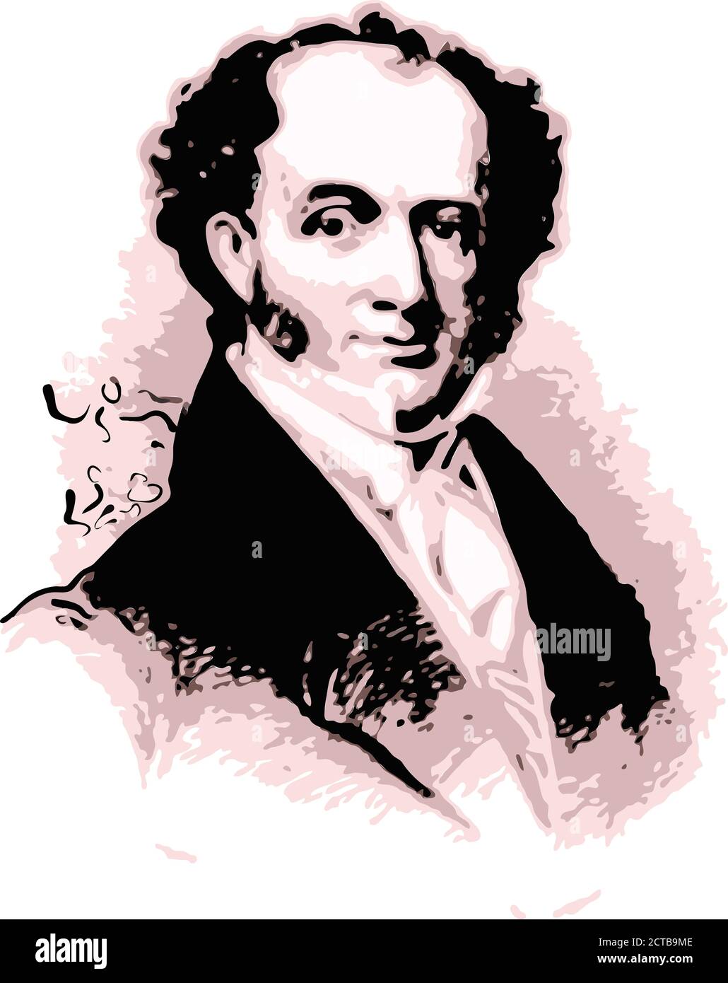 Portrait vectoriel du président Martin Van Buren. Martin Van Buren (1782 – 1862) était un homme d'État américain qui a été le huitième président de l'unité Illustration de Vecteur