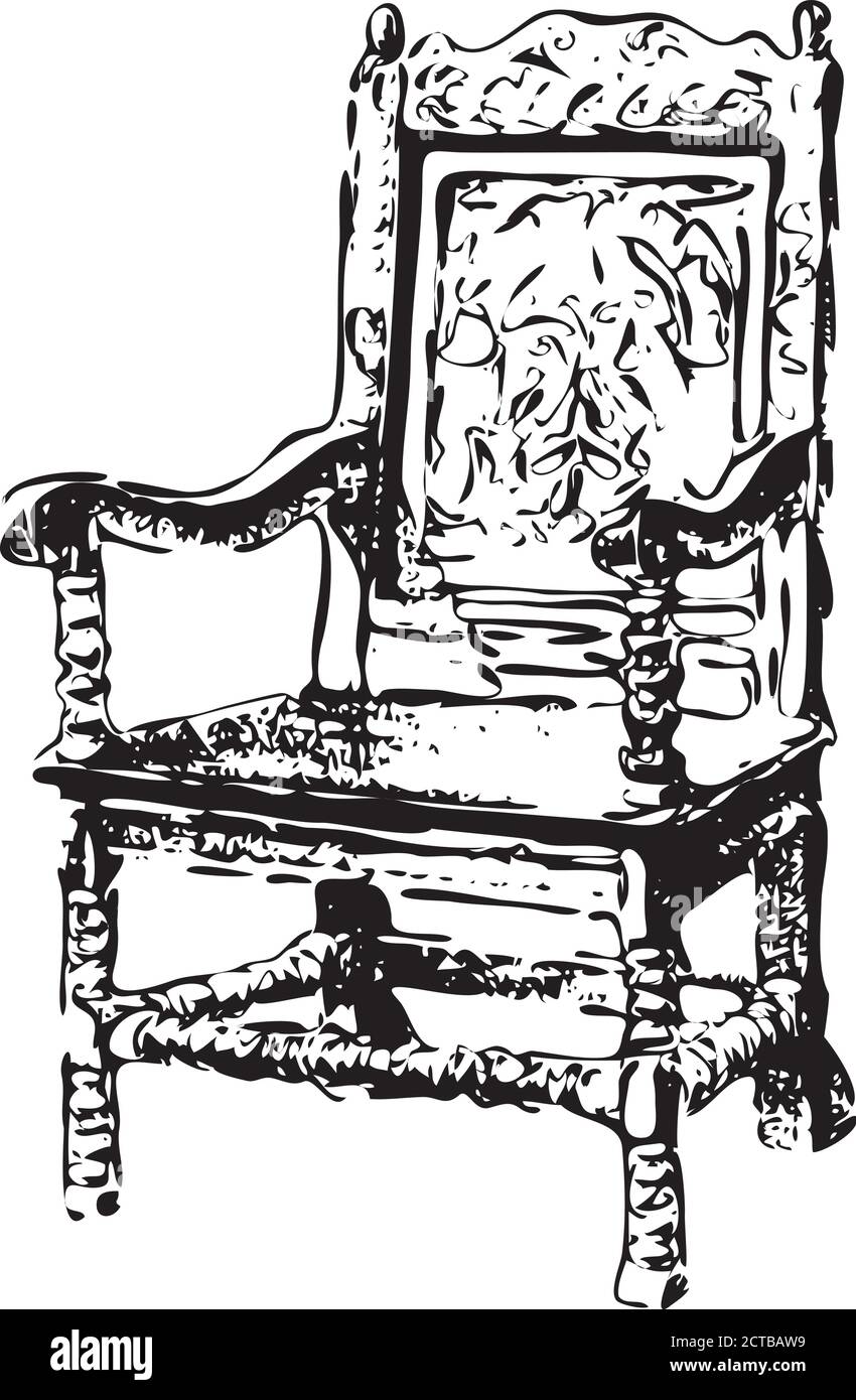Illustration vectorielle d'un fauteuil rétro. Illustration de Vecteur