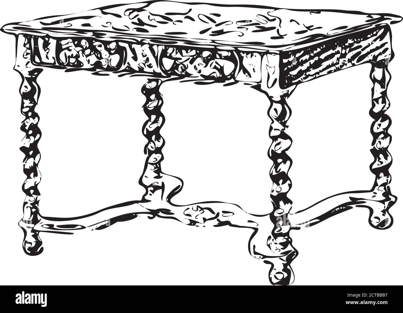 Illustration vectorielle d'une table ancienne. Illustration de Vecteur