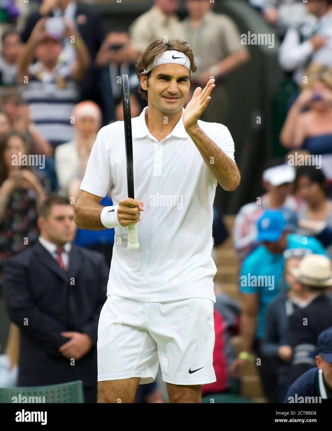 ROGER FEDERER. CHAMPIONNATS DE TENNIS DE WIMBLEDON 2014. Image de crédit : © Mark pain / Alamy Banque D'Images