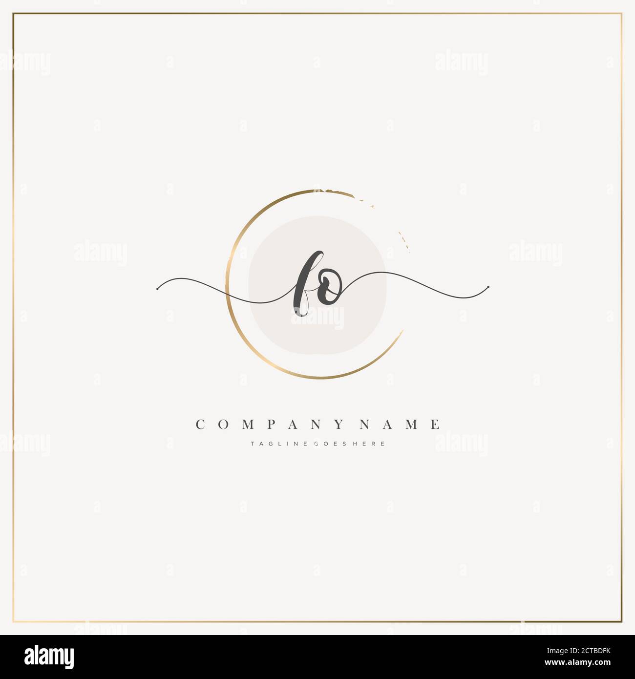 FO lettre initiale logo écriture dessinée à la main modèle vectoriel, logo pour la beauté, les cosmétiques, mariage, mode et affaires Illustration de Vecteur