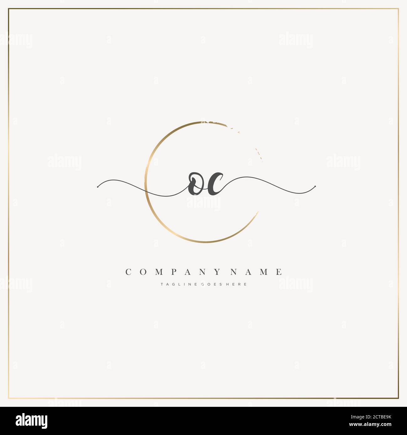 OC lettre initiale écriture logo dessiné à la main modèle vectoriel, logo pour la beauté, les cosmétiques, mariage, mode et affaires Illustration de Vecteur