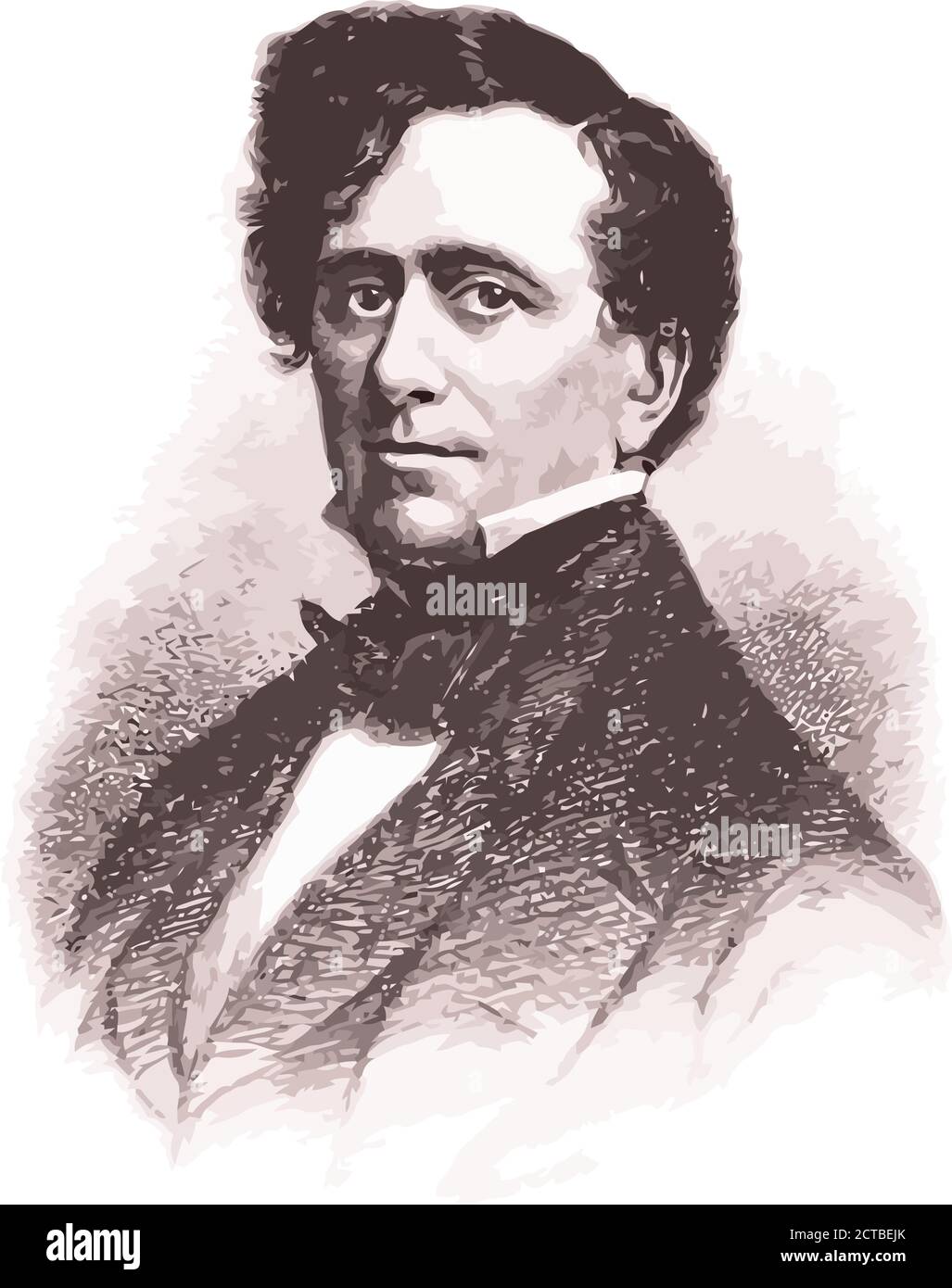 Portrait vectoriel du président Franklin Pierce. Franklin Pierce (1804 – 1869) était le 14e président des États-Unis (1853–1857), une unité de données du nord Illustration de Vecteur Portrait vectoriel du président Franklin Pierce. Franklin Pierce (1804 – 1869) était le 14e président des États-Unis (1853–1857), une unité de données du nord Illustration de Vecteur