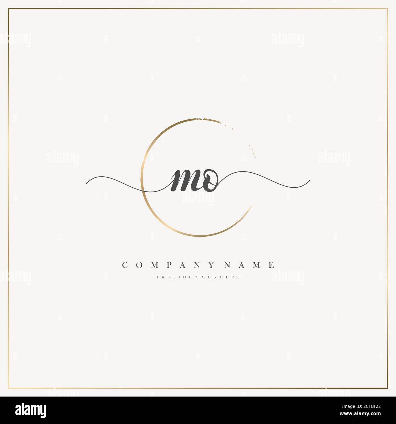 Mo lettre initiale logo écriture manuscrite modèle vectoriel dessiné à la main, logo pour la beauté, les cosmétiques, le mariage, la mode et les affaires Illustration de Vecteur