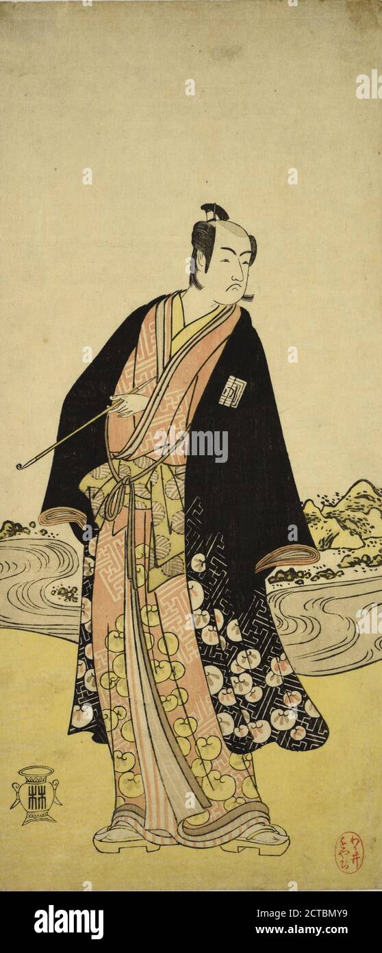 Ichikawa Monnosuke avec un long tuyau, image fixe, tirages, 1779 Banque D'Images