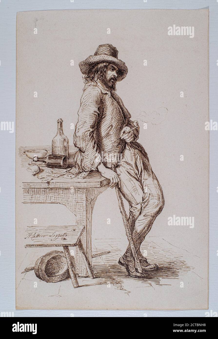 Artiste inconnu (deuxième moitié du XIXe siècle) Bad Person, vers 1860. Encre sur papier. Bologne Italie. Banque D'Images