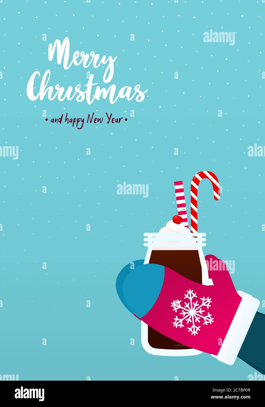 Carte de vœux Merry Christmas illustration vectorielle plate Illustration de Vecteur