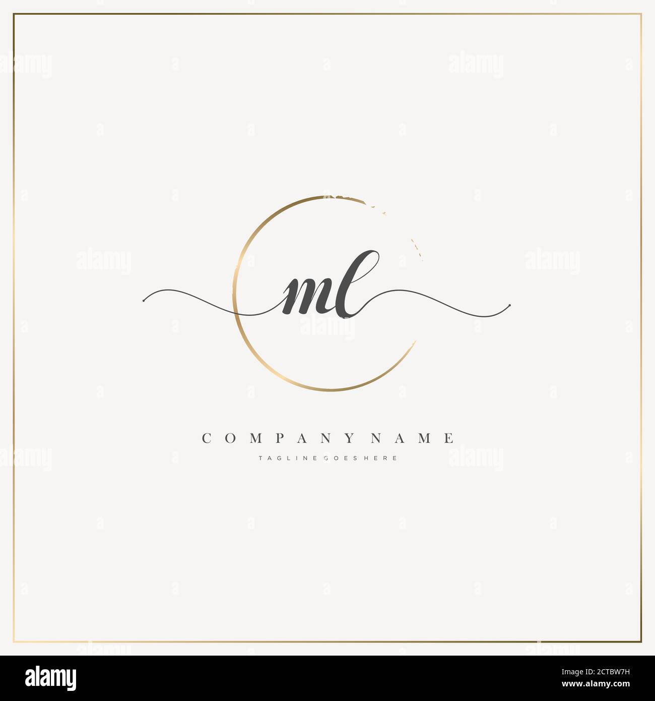 ML lettre initiale logo écriture manuscrite modèle vectoriel dessiné à la main, logo pour la beauté, les cosmétiques, le mariage, la mode et les affaires Illustration de Vecteur