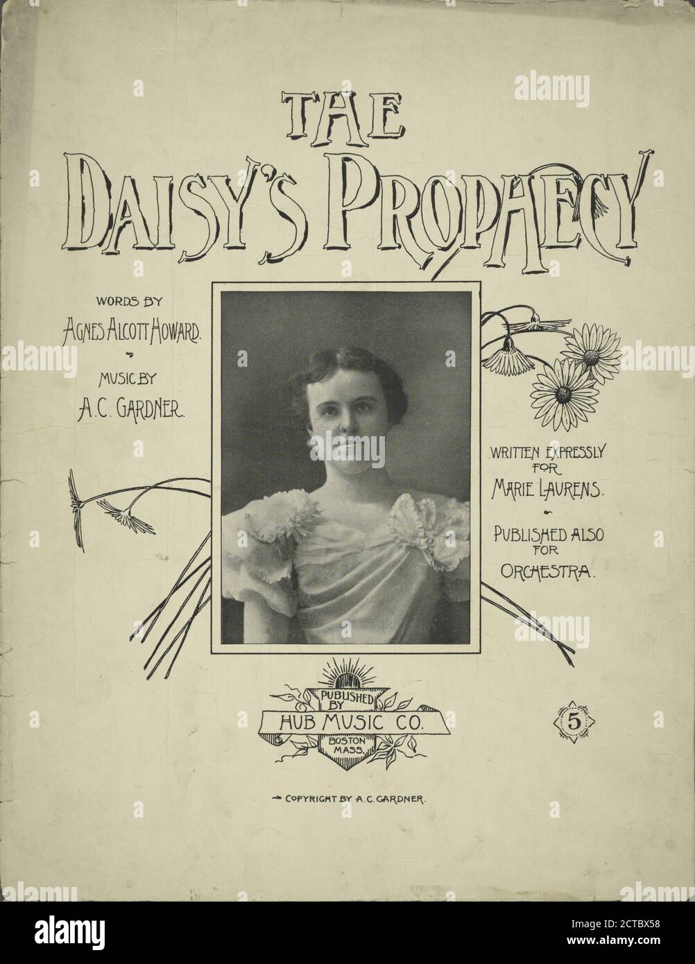 La prophétie de la Marguerite, musique notated, partitions, 1900 - 1900, Gardener, A. C., Gardener, A. C. Banque D'Images