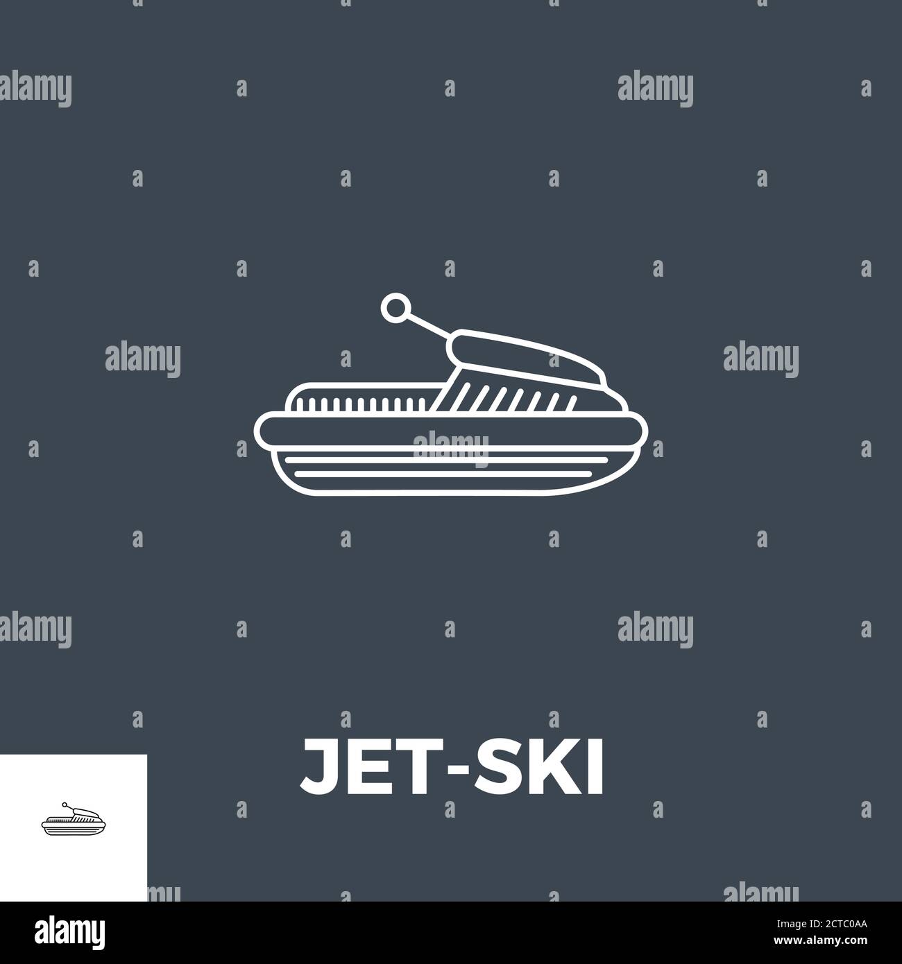 Icône Jet-ski Line Illustration de Vecteur