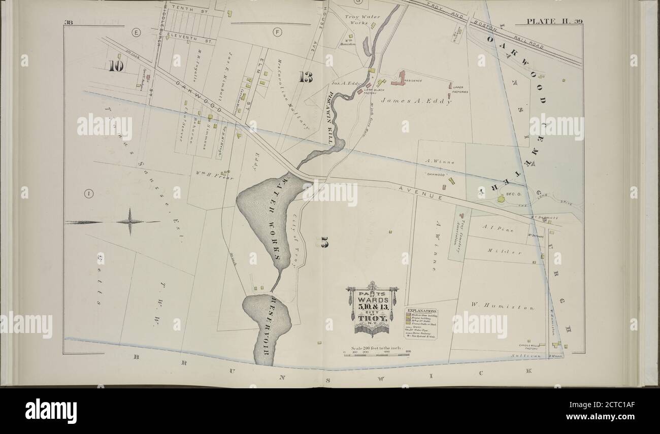 Parties des quartiers 5, 10. Et 13. Plaque H., image fixe, Atlases, 1881, G.M. Hopkins & Co Banque D'Images