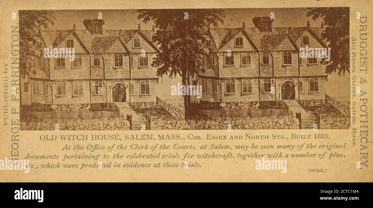 Old Witch House, Salem, Mass., image fixe, stéréographes, 1850 - 1930 Banque D'Images