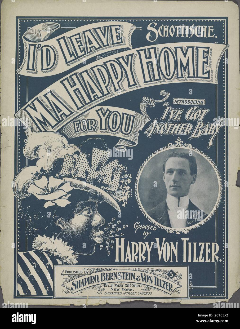 Je laisserais ma maison heureuse pour vous, musique notated, partitions, 1899, Heelan, will A., Von Tilzer, Harry (1872-1946 Banque D'Images