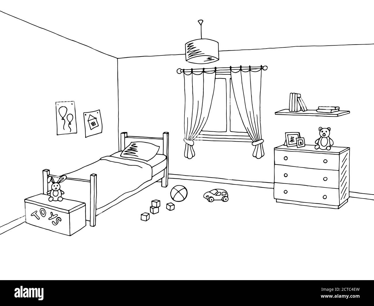 Décoration d'intérieur graphique d'art noir blanc dessin vectoriel d'illustration Illustration de Vecteur