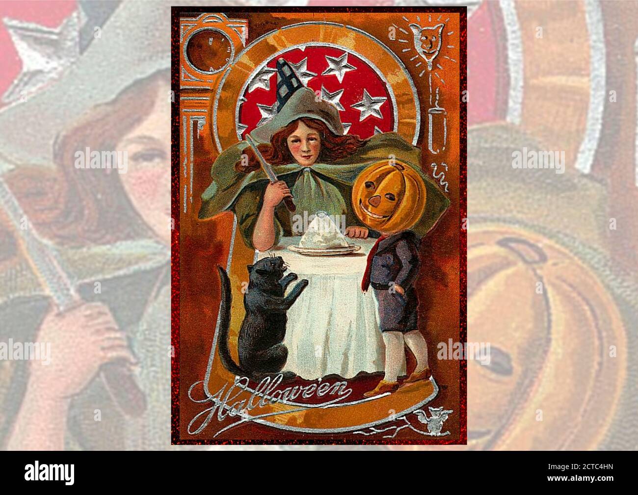 Voeux vintage halloween Banque D'Images