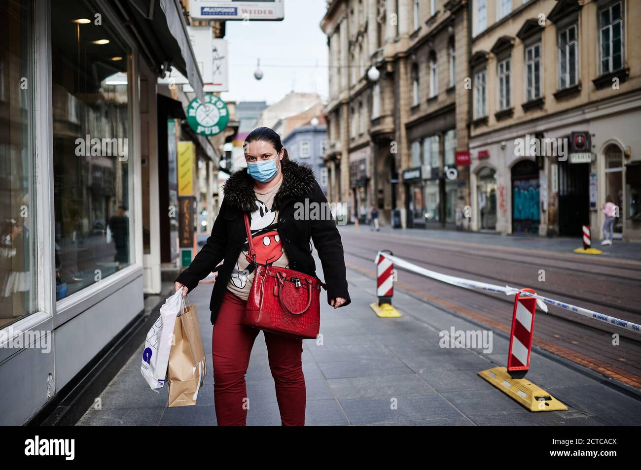 Les gens dans les rues de Zagreb, Croatie Banque D'Images