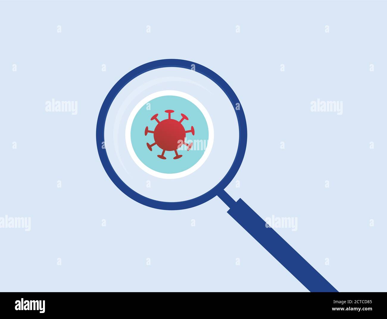 Modèle vectoriel de coronavirus et de loupe Illustration de Vecteur