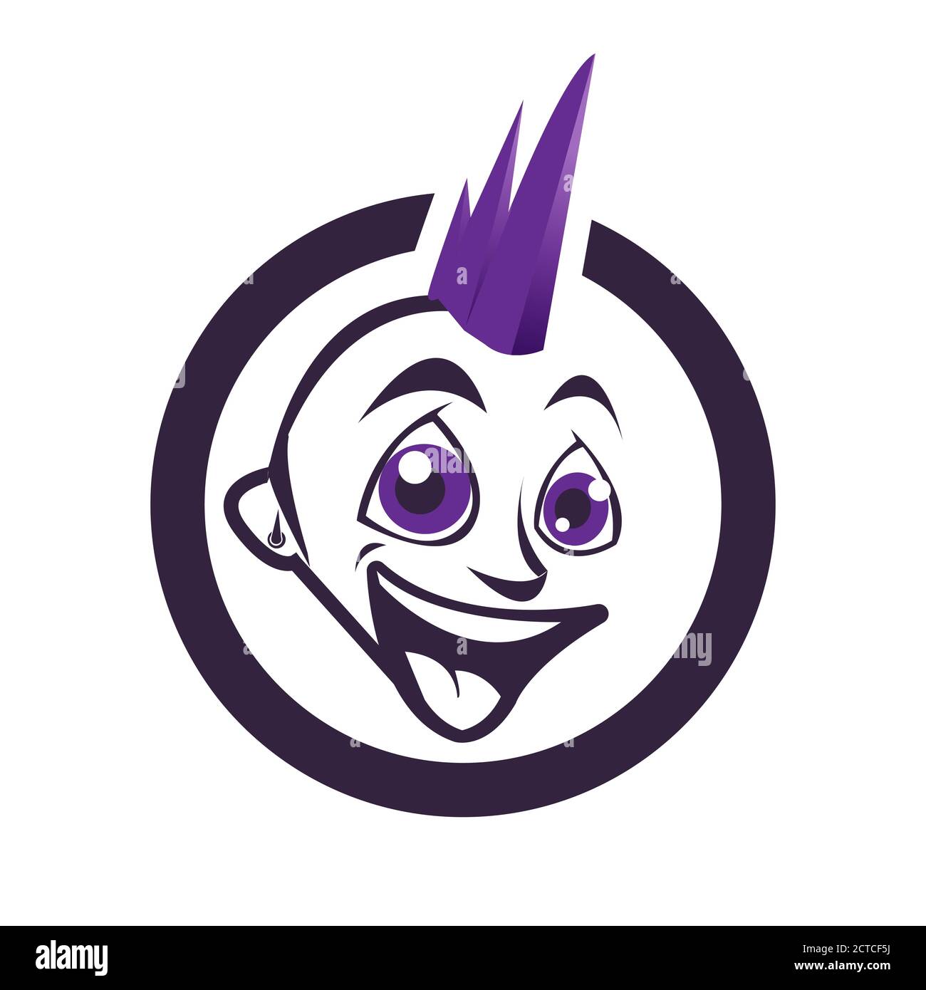 Tete De Bebe Punk Logo Design Vecteur Graphique Concept Illustrations Image Vectorielle Stock Alamy