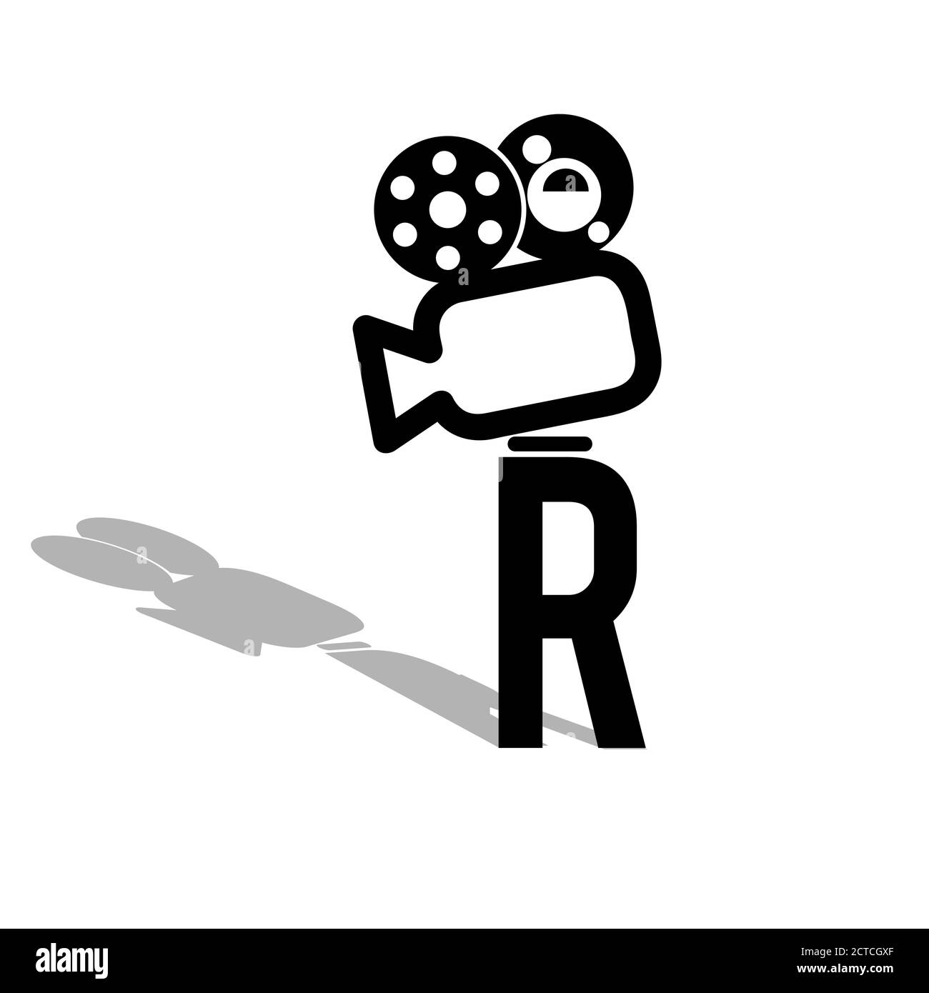 Nouveau symbole moderne et simple associé à un film lettre R. illustrations vectorielles pour la création du logo de la cinématographie de production Illustration de Vecteur