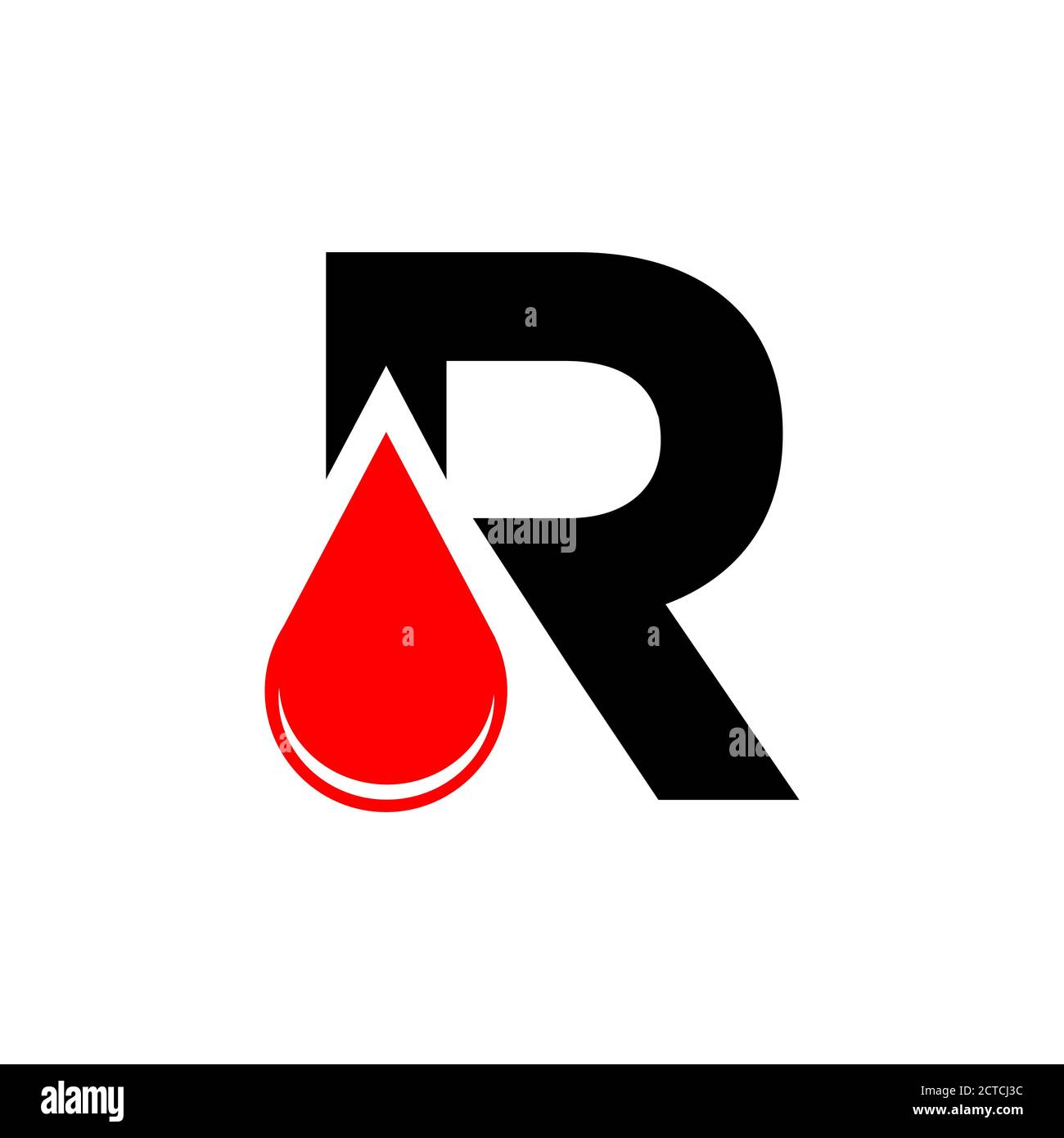 Lettre Design graphique vecteur logo R initial avec touche artistique Illustration de Vecteur