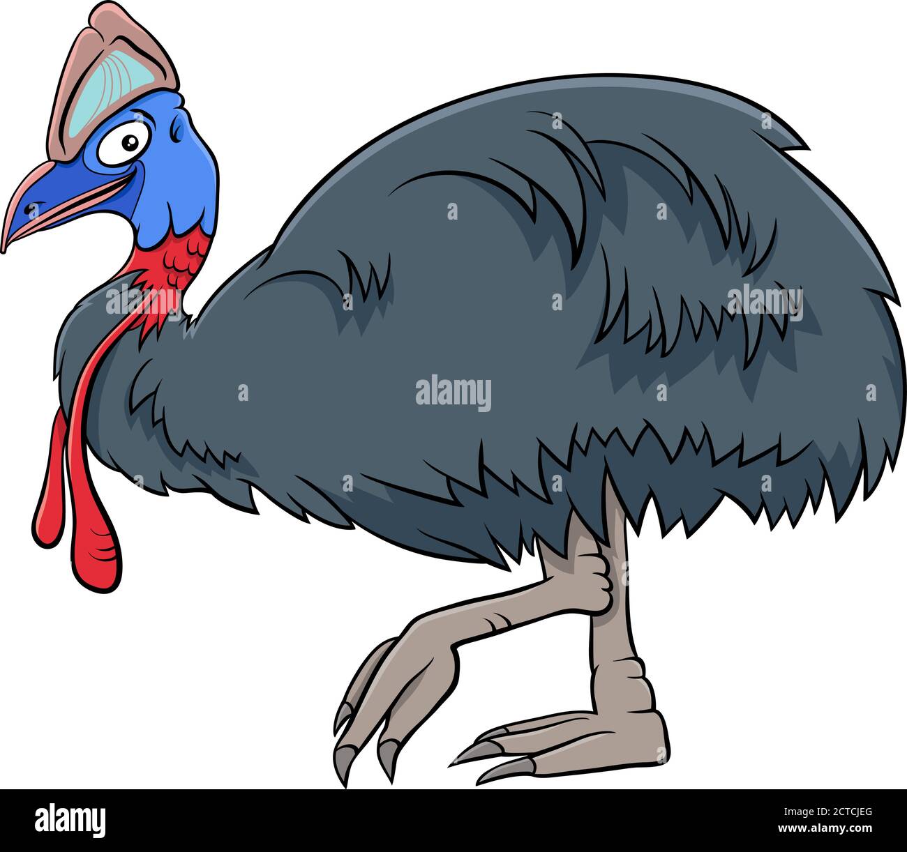 Dessin animé Illustration du personnage drôle d'oiseau de Cassowary Illustration de Vecteur