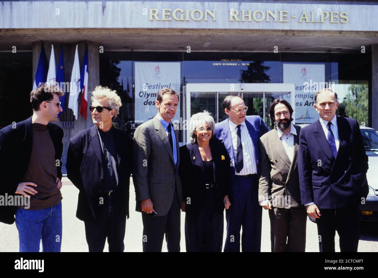 Des artistes français participent à la signature des Jeux Olympiques des Arts, Charbonnières, région Rhône-Alpes, France Banque D'Images