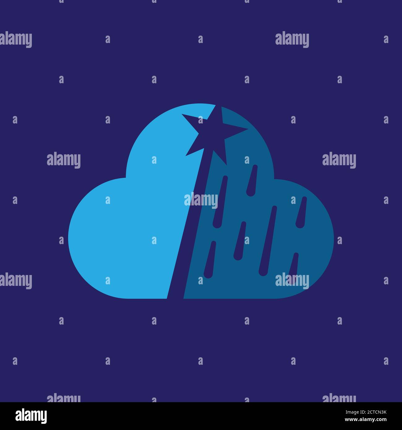 Design du logo Rain Cloud personnalisable avec des illustrations vectorielles Spalsh Illustration de Vecteur