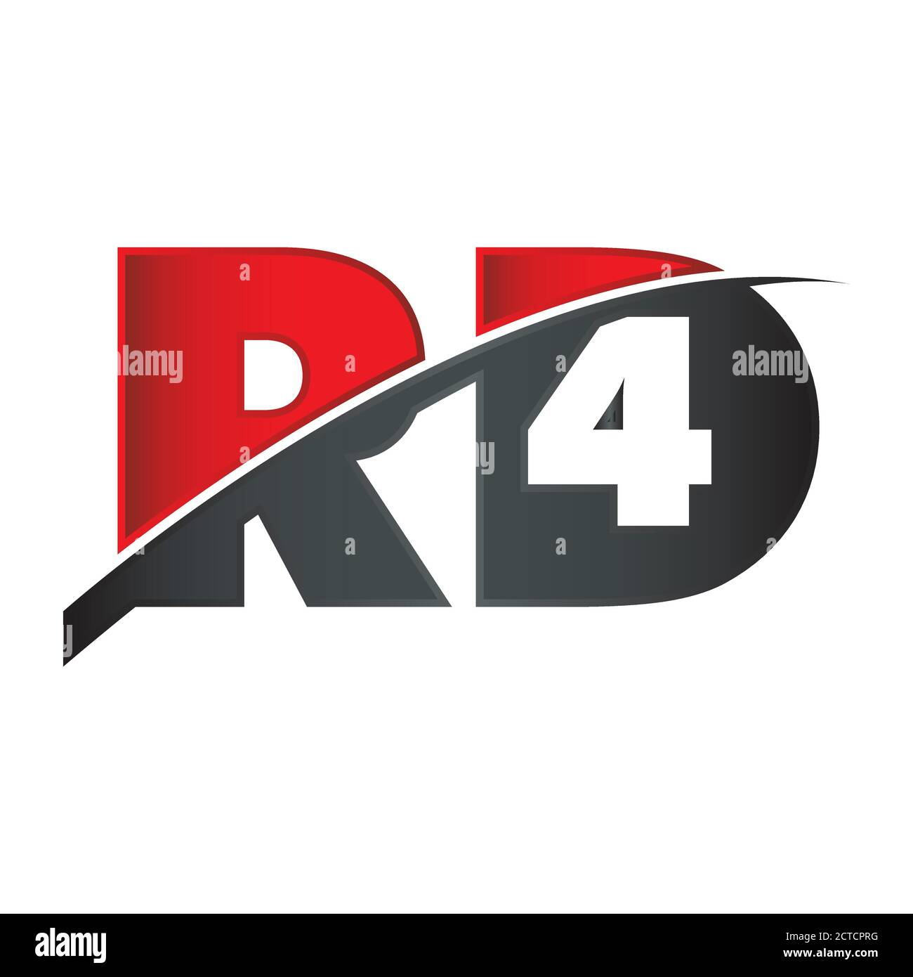 Approche moderne rouge gris initial RD lettre logo vecteur de conception illustrations de concepts graphiques Illustration de Vecteur