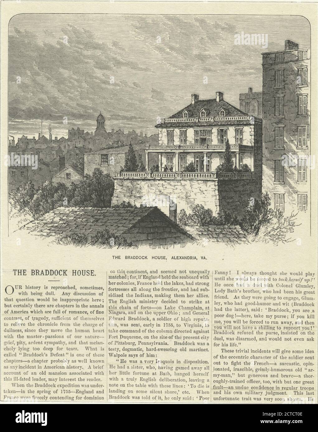 The Braddock House, Alexandria, Virginie, image fixe, 1775 - 1890 Banque D'Images