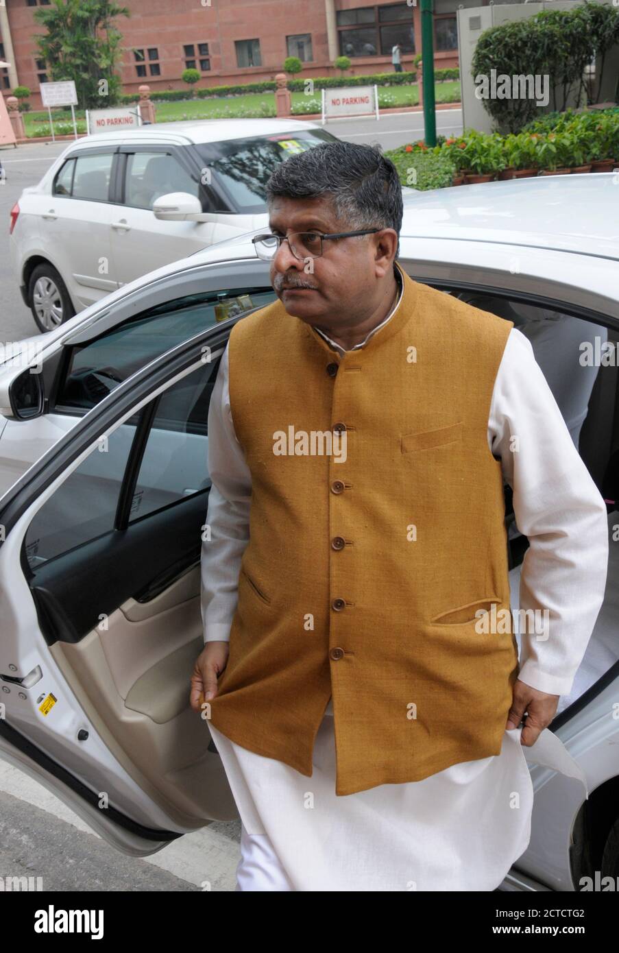 Ravi Shankar Prasad est un homme politique du Parti Bhartiya Janta (BJP) et ministre de l'Union qui détient le Techno droit et justice, électronique et information Banque D'Images