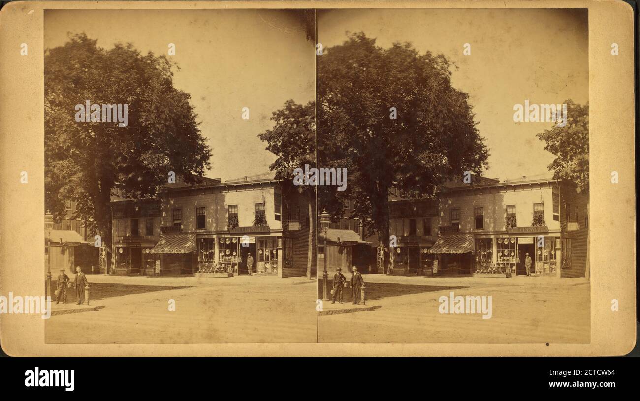 Vue d'une rue commerciale., image fixe, stéréogrammes, 1850 - 1930, Warner, Milan P. Banque D'Images
