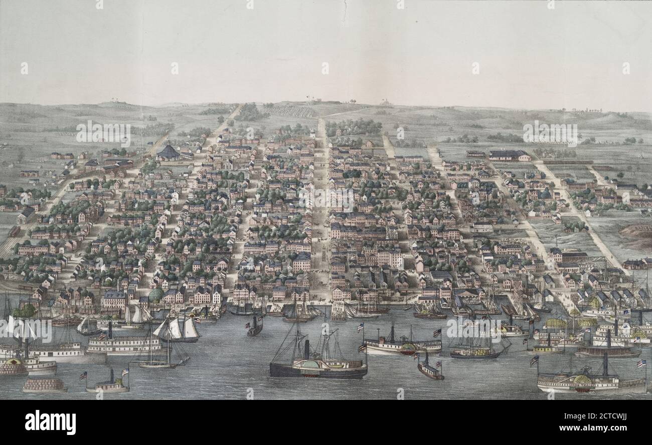 Oeil d'oiseau d'Alexandrie, Virginie, photo, estampes, 1863 Banque D'Images