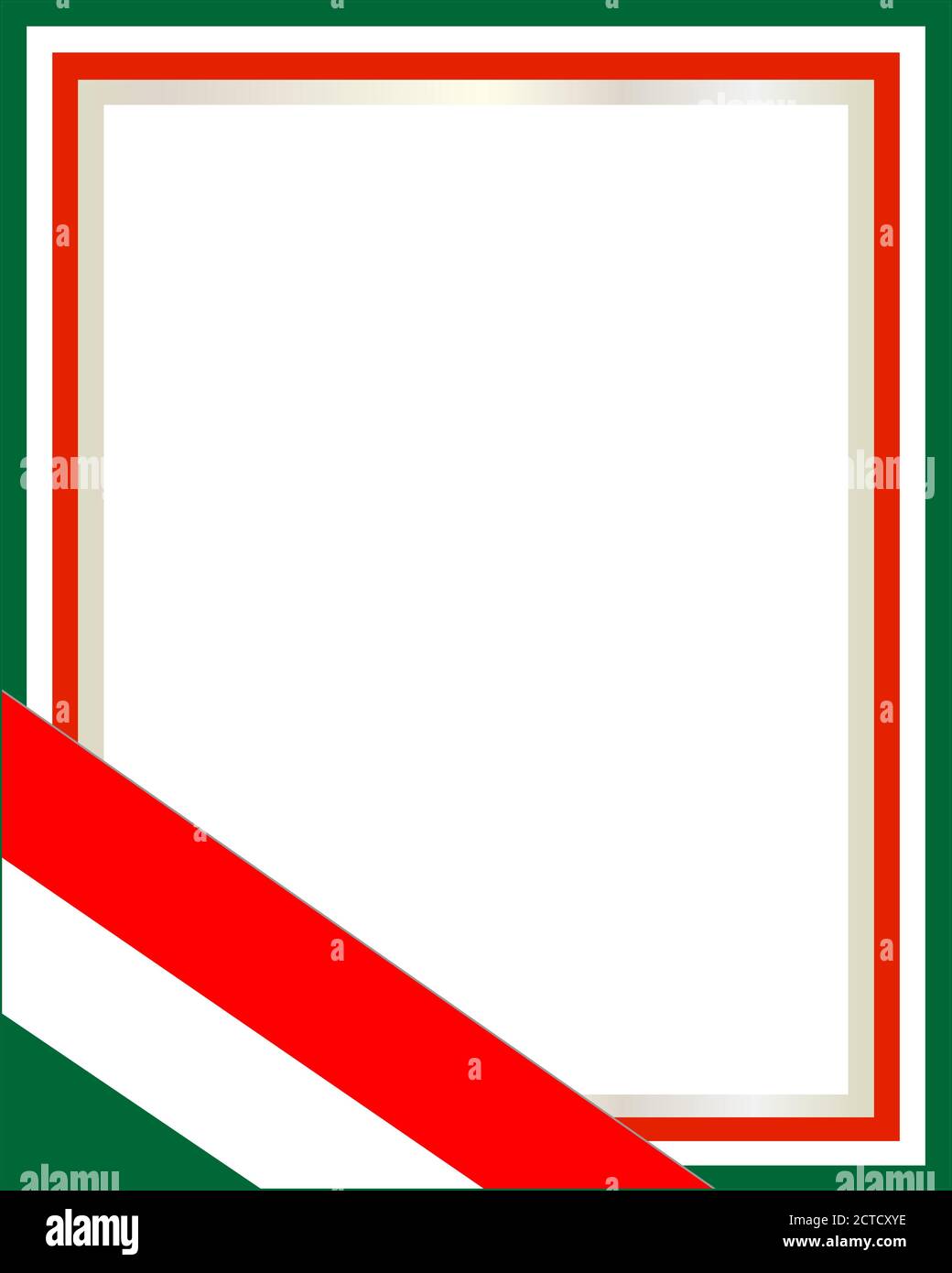 Coin de la bordure du drapeau italien avec espace vide pour le texte. Illustration de Vecteur