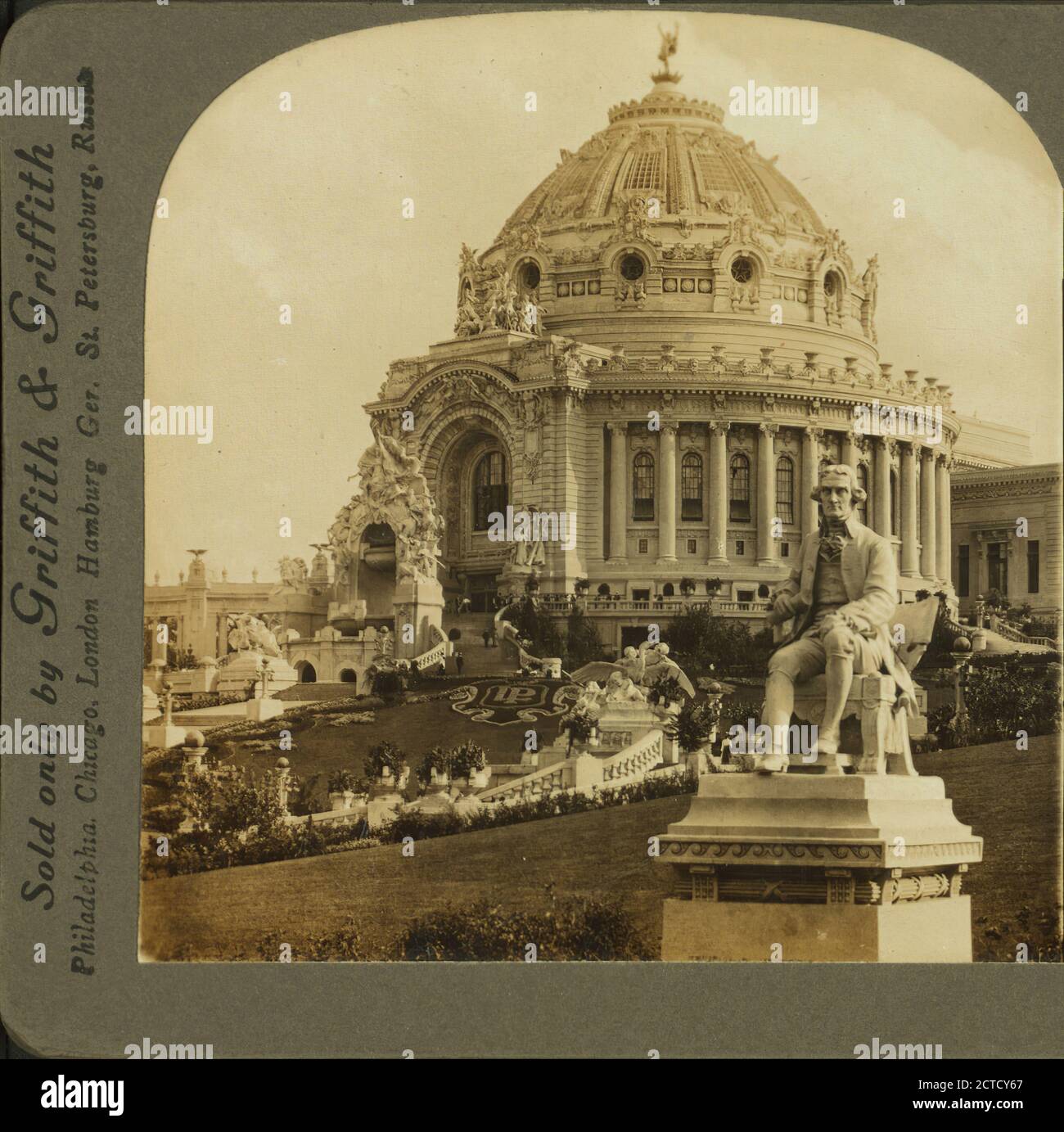Jefferson's Statue and Ffestival Hall, Louisiana Purchase exposition, St. Louis., 1904, Expositions, statues, Missouri, Saint-Louis Banque D'Images