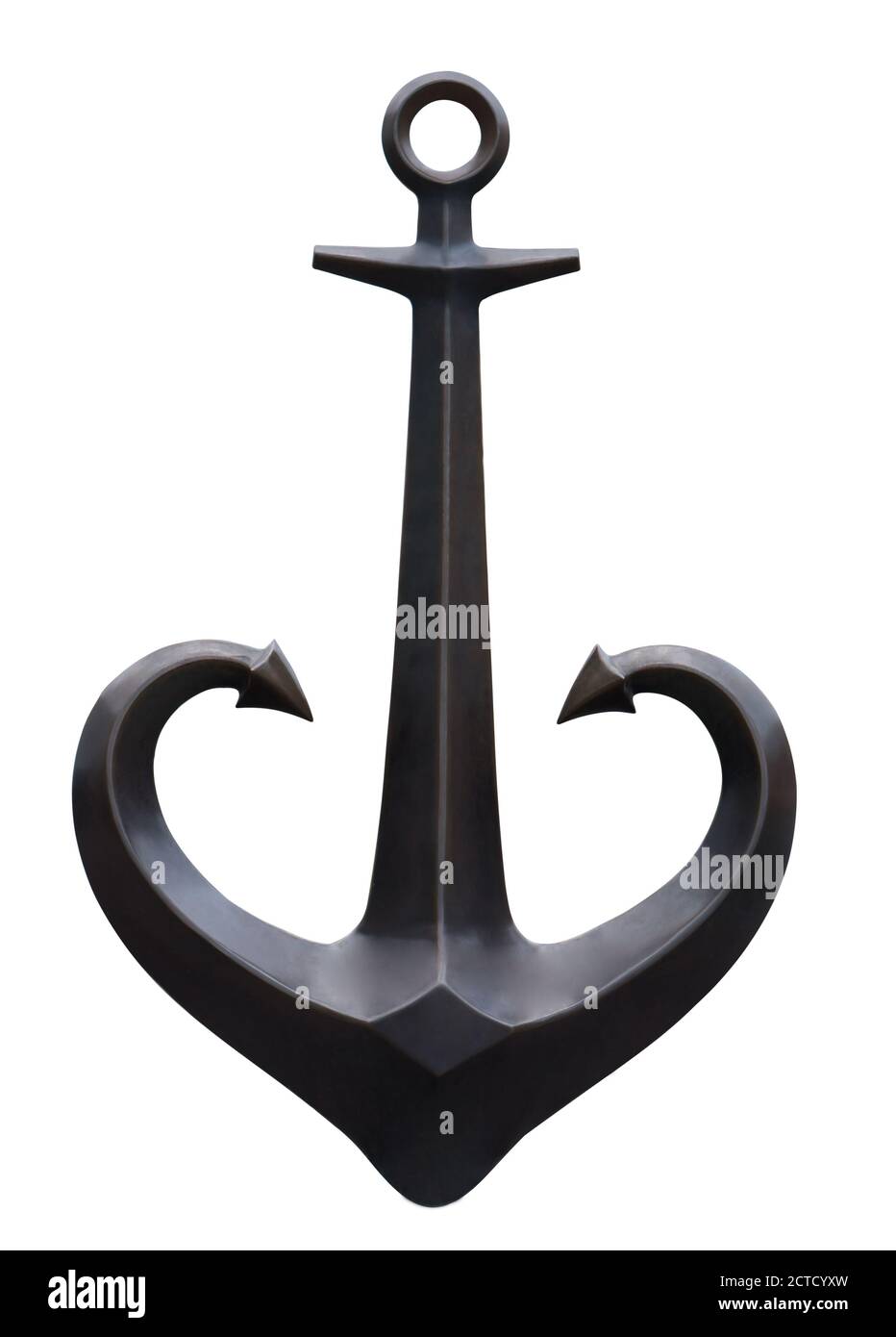 Décoration, décoration en métal, sous forme d'ancrage de navire sur fond blanc Banque D'Images
