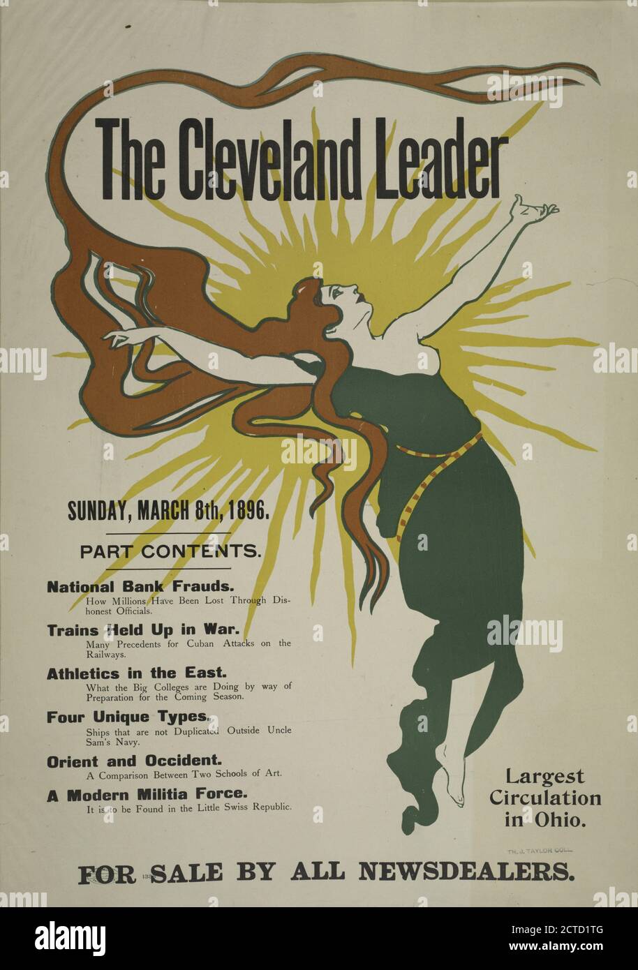 Le leader de Cleveland. Dimanche 8 mars 1896., texte, Affiches, 1893 - 1897 Banque D'Images